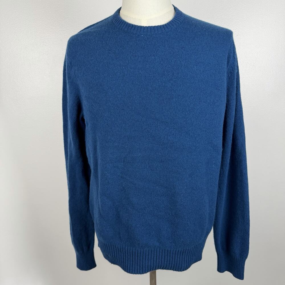 Banana Republic Crewneck Sweater Mens Large Blue Merino Wool Blend Knit 9996